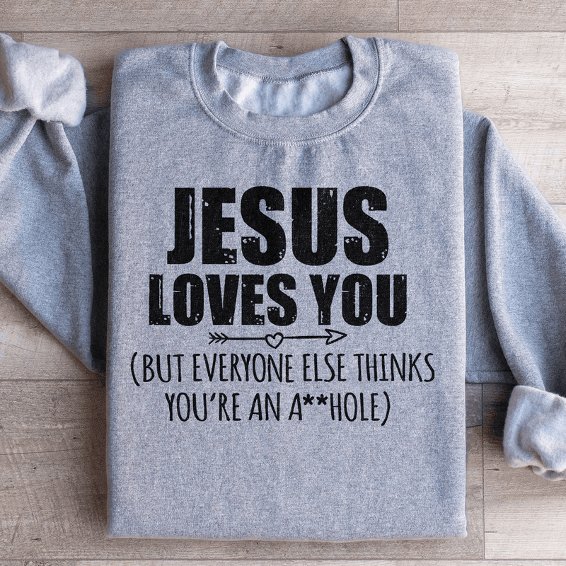 Jesus Loves You Sweatshirt Sport Grey / S Peachy Sunday T-Shirt