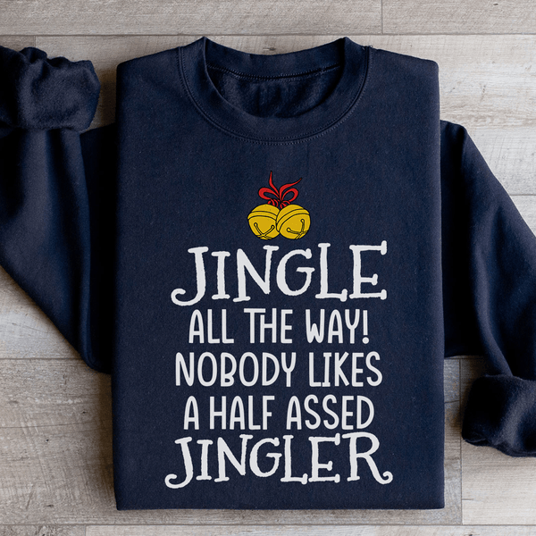 Jingle All The Way Long Sleeve Sweatshirt Black / S Peachy Sunday T-Shirt