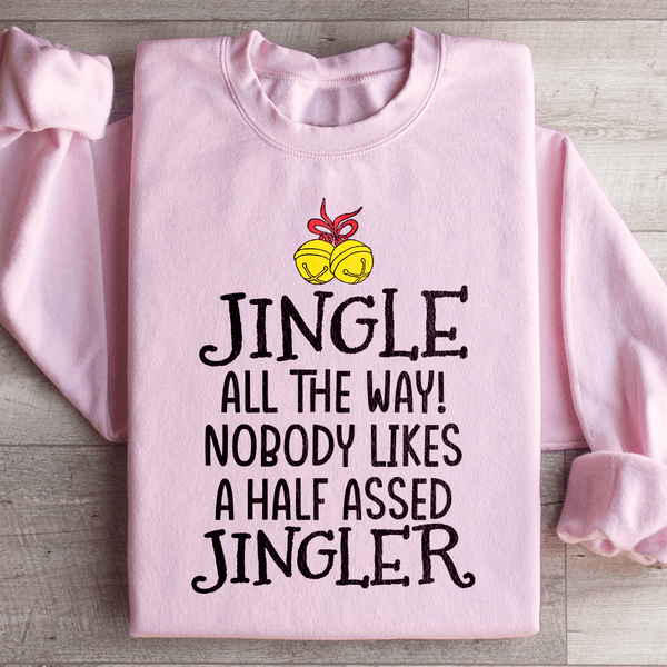 Jingle All The Way Long Sleeve Sweatshirt Light Pink / S Peachy Sunday T-Shirt