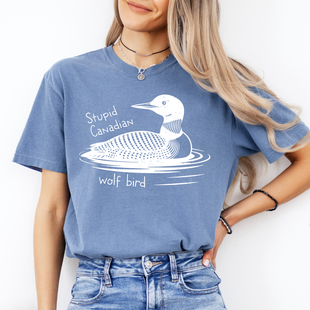Stupid Canadian Wolf Bird Tee