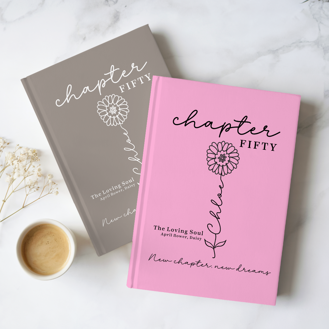 Personalized 50th Birthday Birth Month Flower Journal