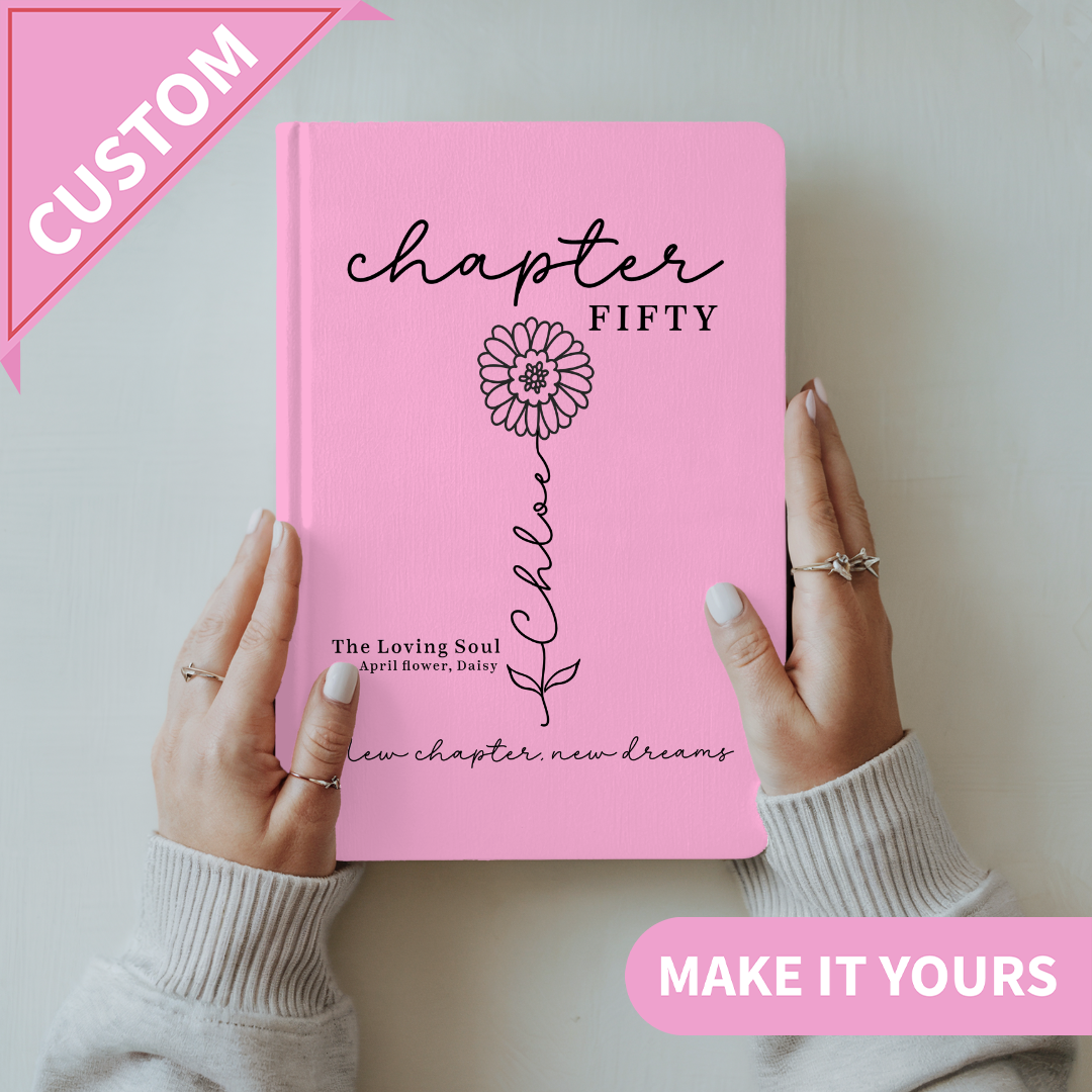 Personalized 50th Birthday Birth Month Flower Journal