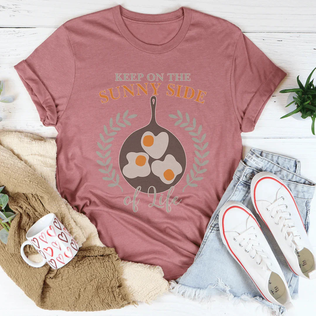 Keep On The Sunny Side OF Life Tee Mauve / S Peachy Sunday T-Shirt