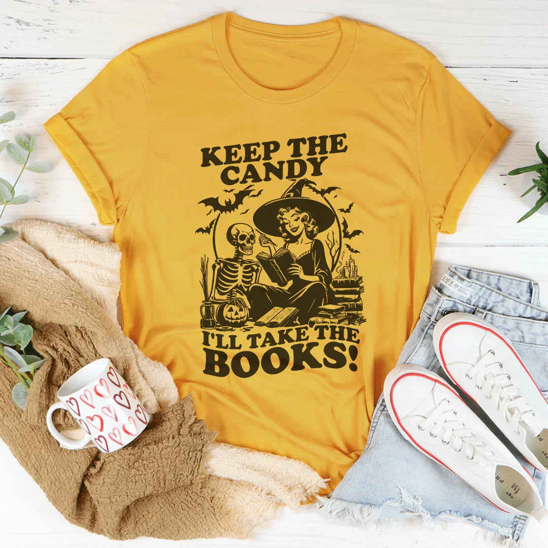 Keep The Candy I'll Take The Books Tee Mustard / S Peachy Sunday T-Shirt