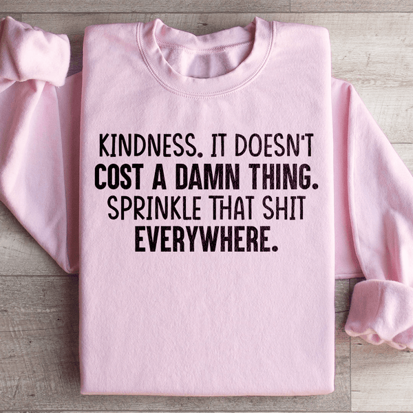 Kindness Doesn't Cost A Damn Thing Sweatshirt Light Pink / S Peachy Sunday T-Shirt