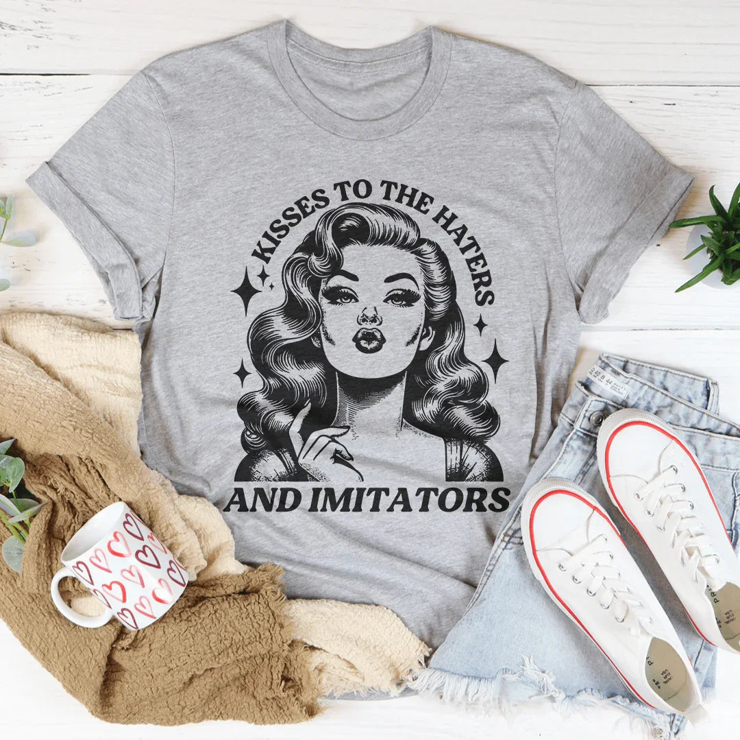 Kisses To The Haters And Imitators Tee Athletic Heather / S Peachy Sunday T-Shirt
