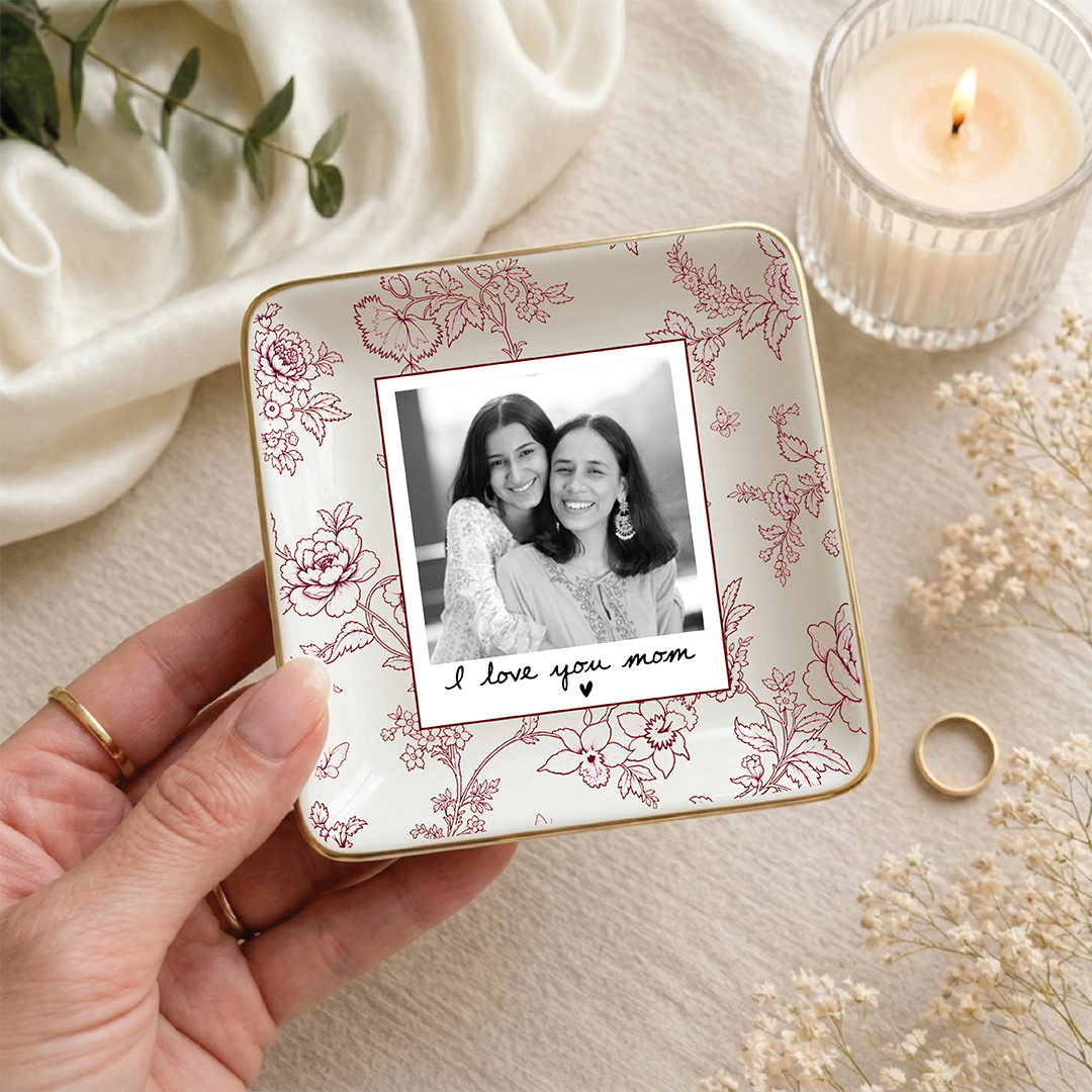 Personalized Photo Jewelry Dish For Mom