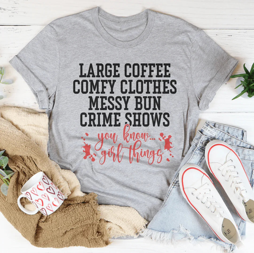 Large Coffee Comfy Clothes Messy Bun Crims Shows Tee Athletic Heather / S Peachy Sunday T-Shirt