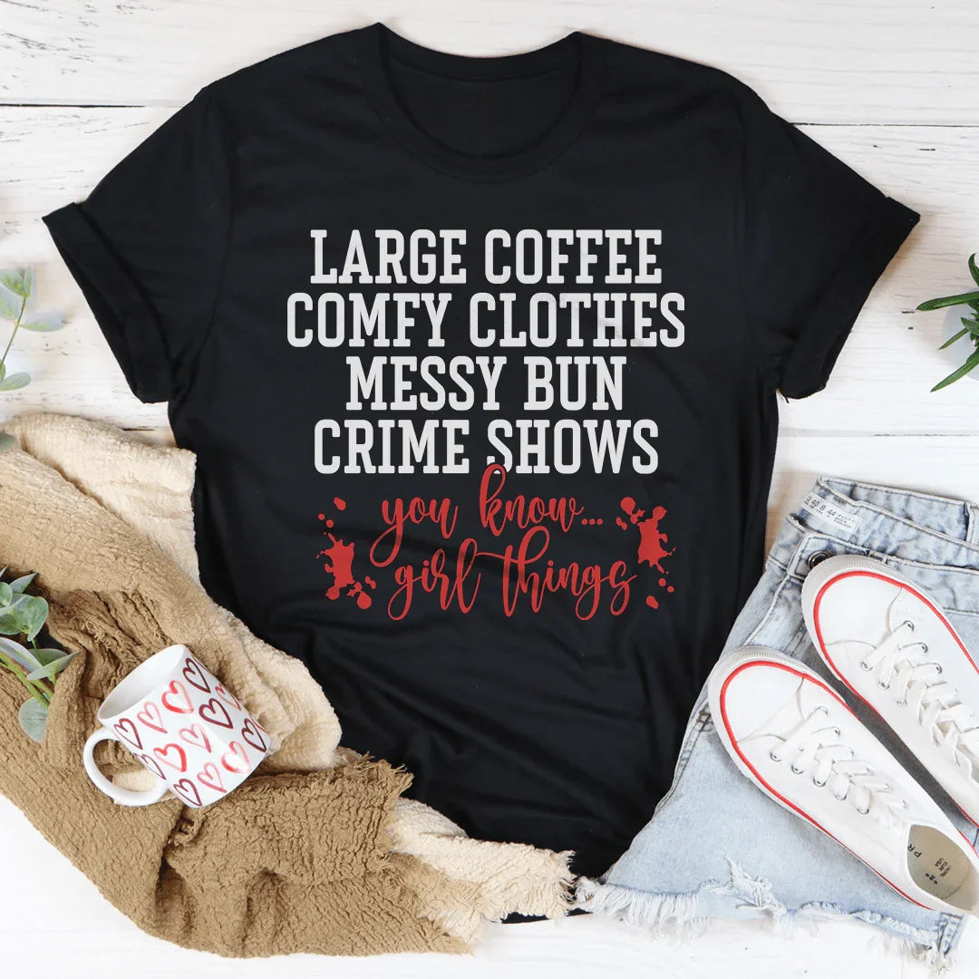 Large Coffee Comfy Clothes Messy Bun Crims Shows Tee Black Heather / S Peachy Sunday T-Shirt