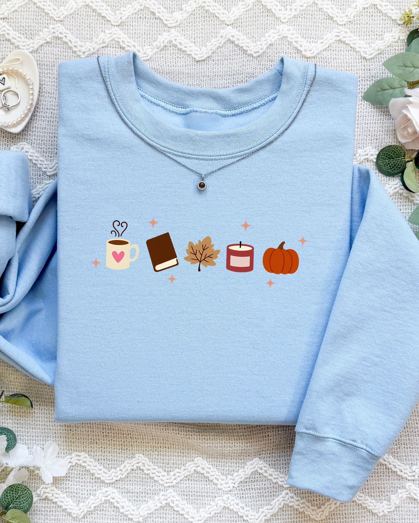 Book Lover Fall Embroidered Sweatshirt