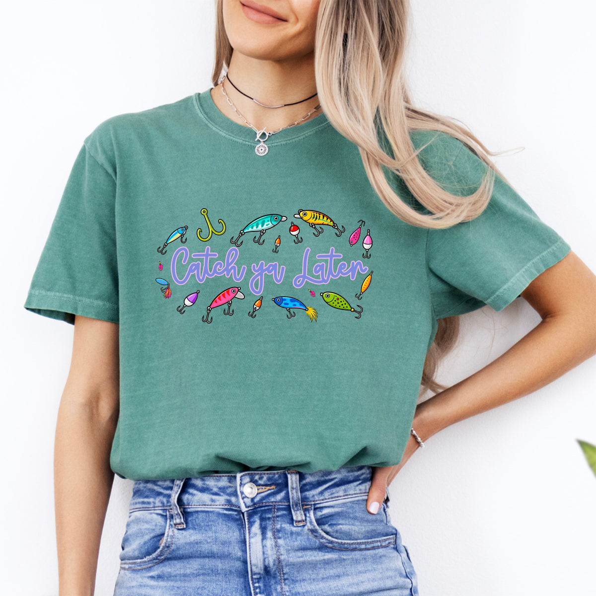 Lake Life Outdoor Graphic T-Shirt – \"Catch Ya Later\" Vintage Fishing Lures
