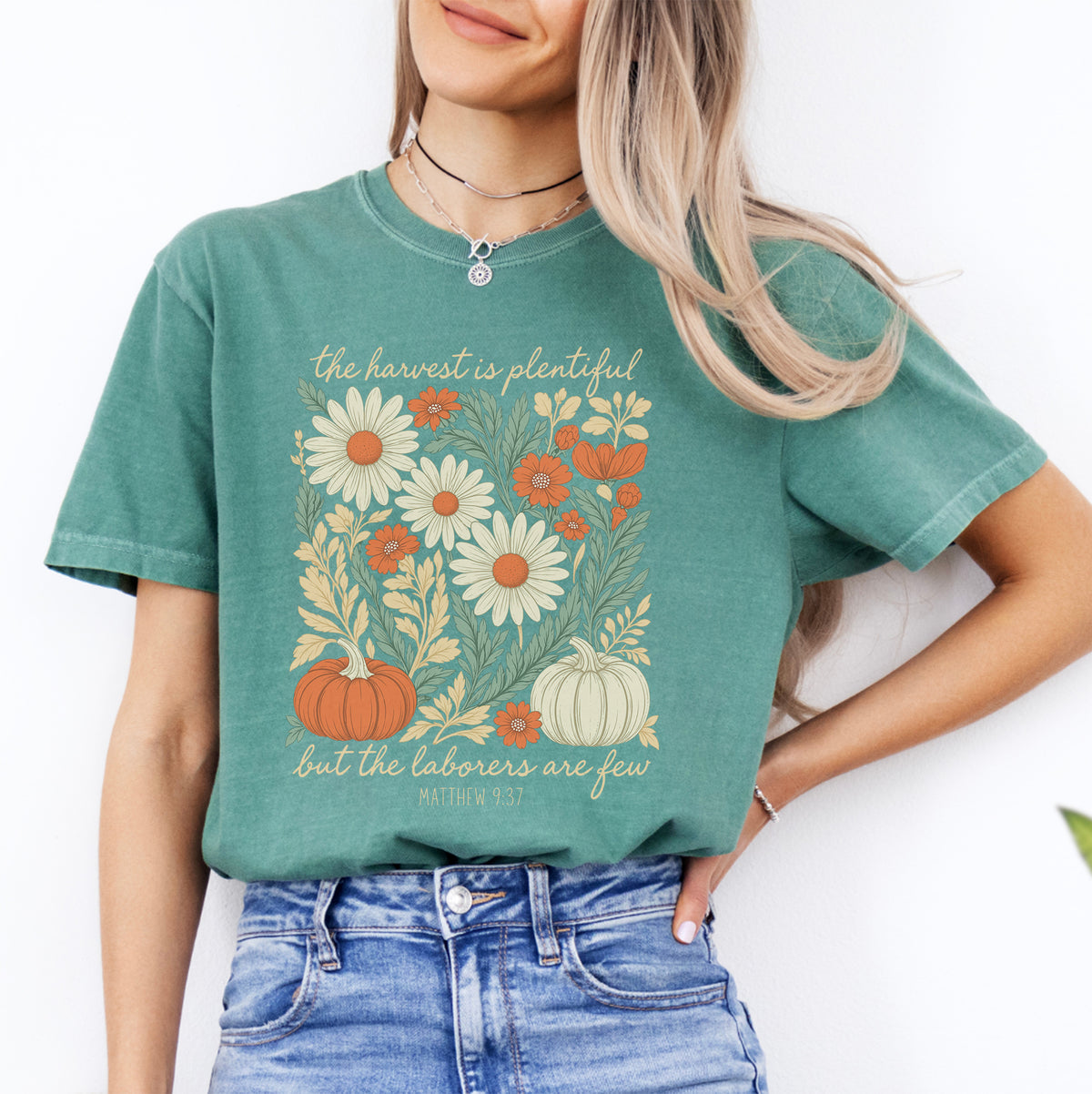 The Harvest Is Plentiful Christian Harvest Graphic Tee