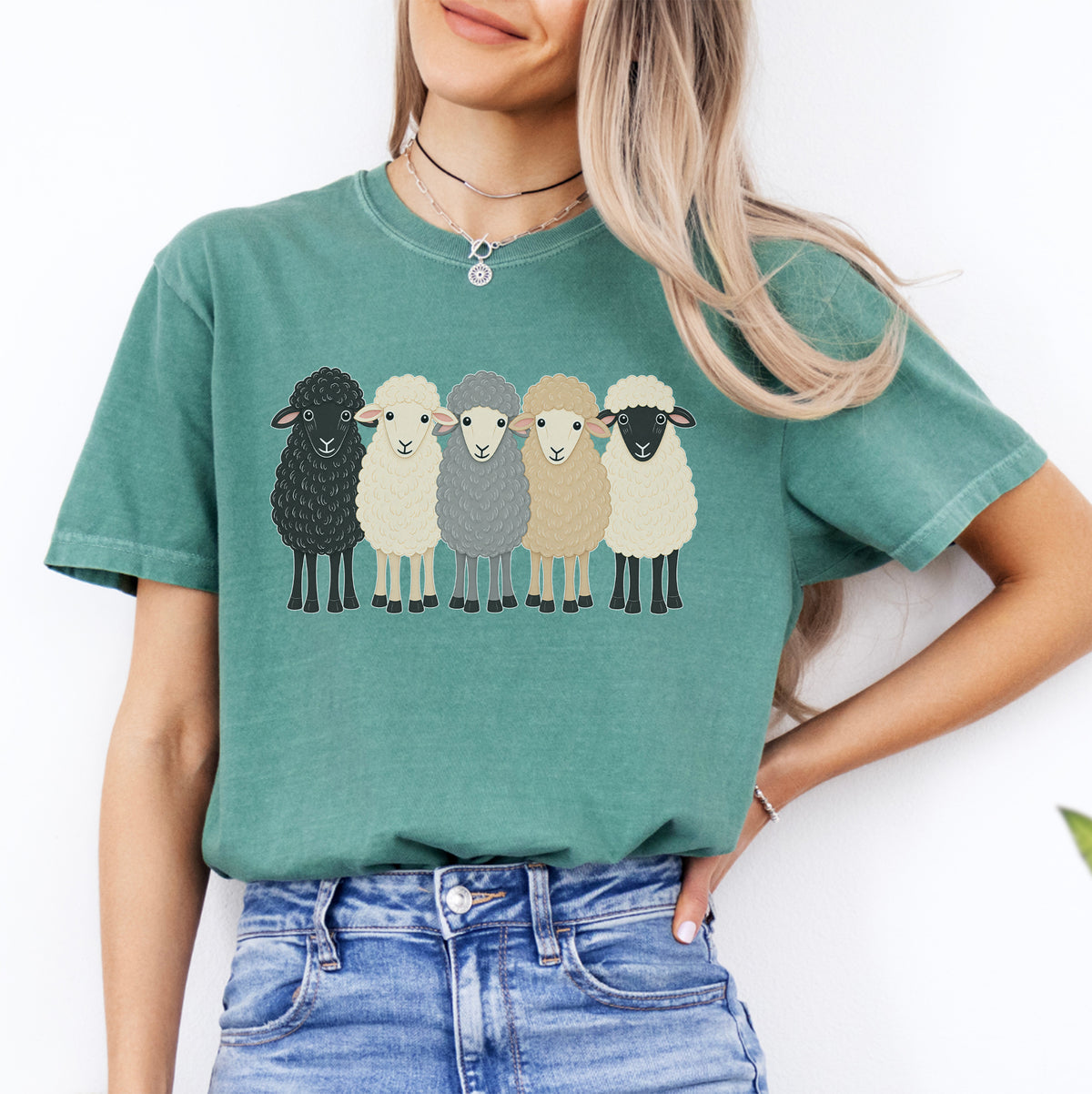 Schaf-T-Shirt im Cottagecore-Stil