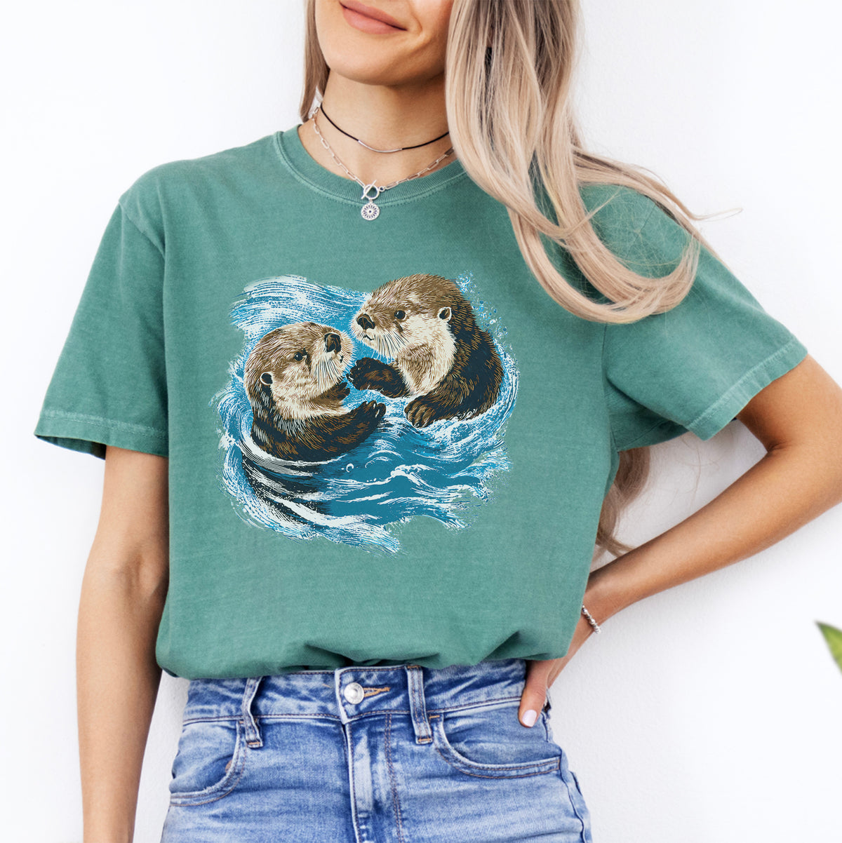 Niedliches T-Shirt mit Seeotter-Motiv
