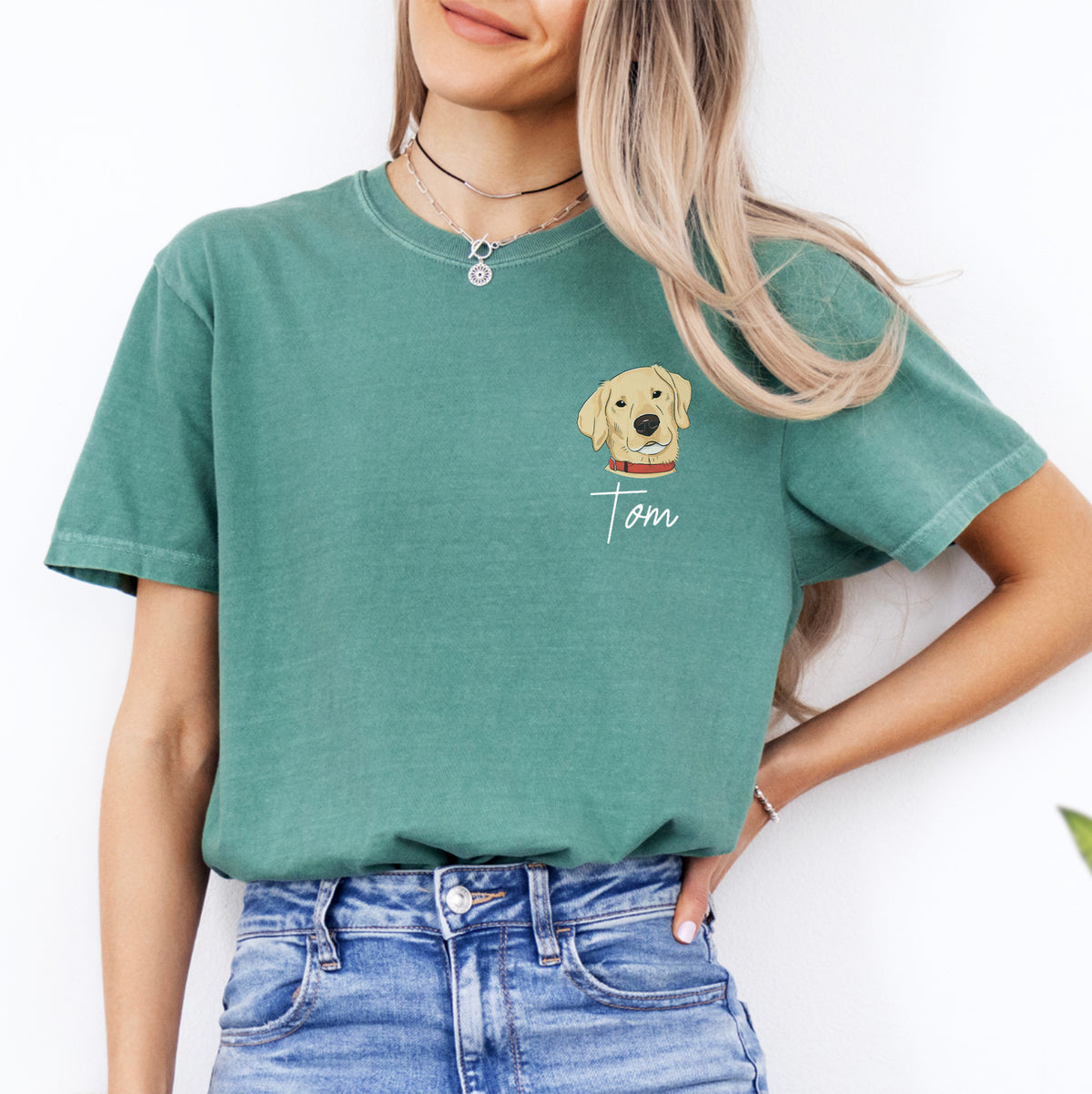 T-Shirt mit personalisiertem Haustierfoto und Namen