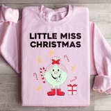 Little Miss Christmas Sweatshirt Light Pink / S Peachy Sunday T-Shirt