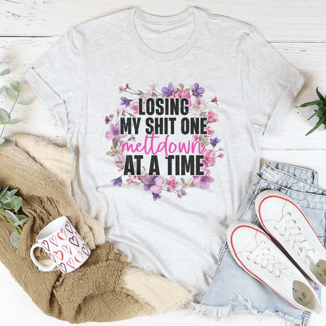 Losing My S-it One Mettdown At A Time Tee Ash / S Peachy Sunday T-Shirt