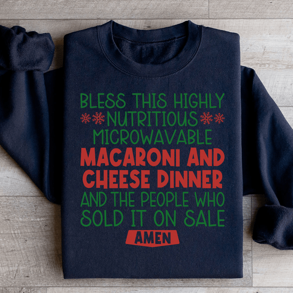 Macaroni And Cheese Dinner Sweatshirt Black / S Peachy Sunday T-Shirt