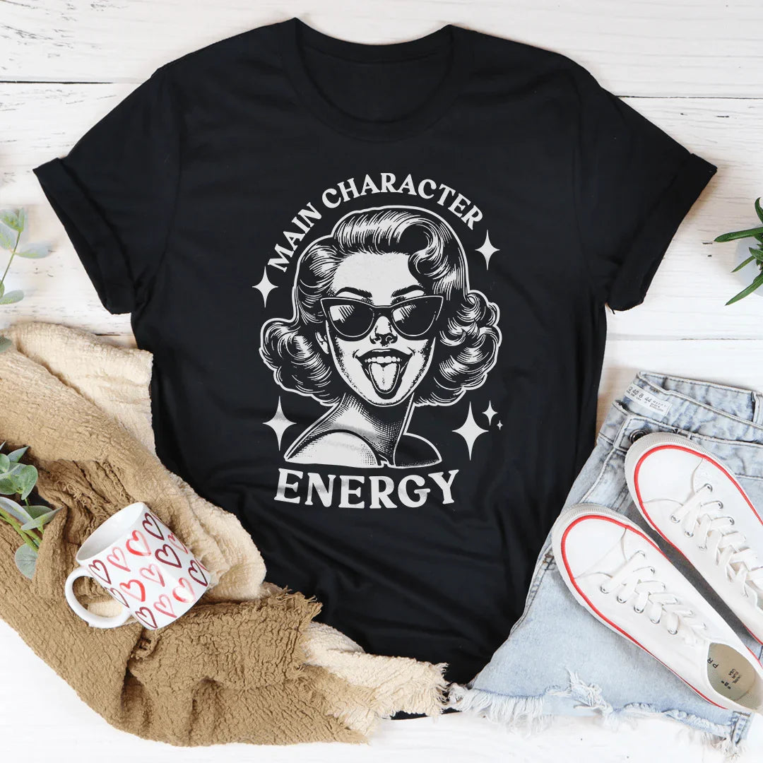 Main Character Energy Tee Black Heather / S Peachy Sunday T-Shirt