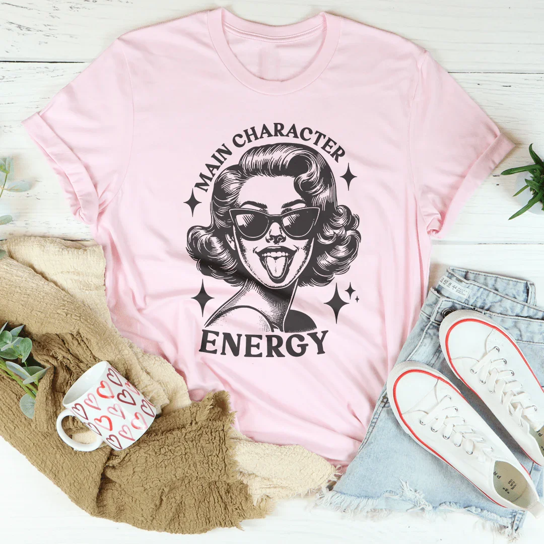 Main Character Energy Tee Pink / S Peachy Sunday T-Shirt