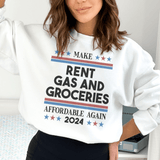 Make Rent Gas And Groceries Sweatshirt White / S Peachy Sunday T-Shirt