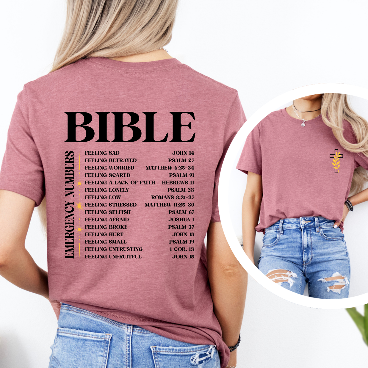 T-shirt Bible Emergency Numbers