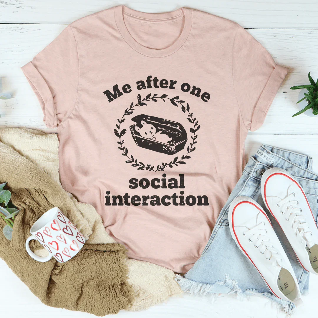 Me After One Social Interaction Tee Heather Prism Peach / S Peachy Sunday T-Shirt