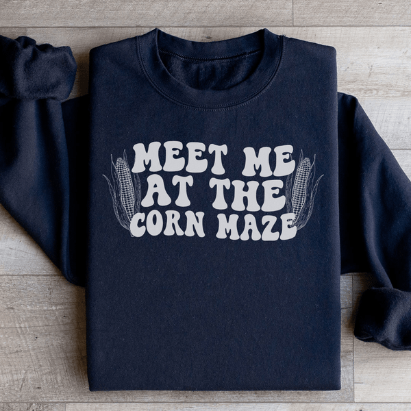 Meet Me At The Corn Maze Sweatshirt Black / S Peachy Sunday T-Shirt