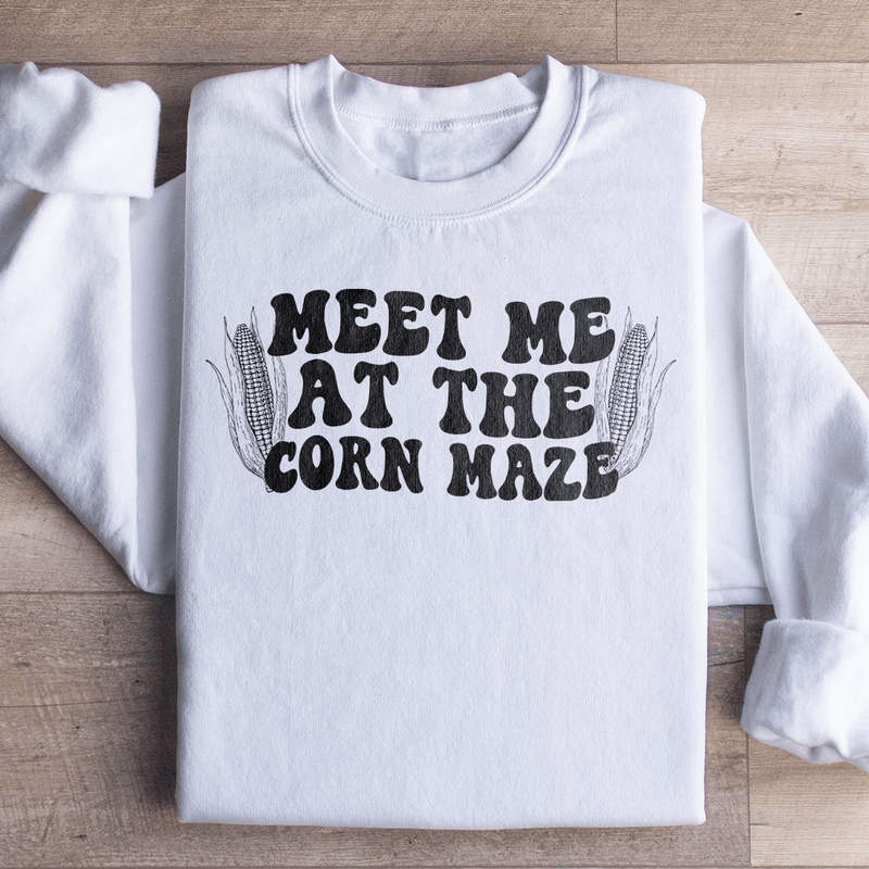 Meet Me At The Corn Maze Sweatshirt White / S Peachy Sunday T-Shirt