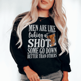 Men Are Like Taking A Shot Some Go Better Than Others Tee Black / S Peachy Sunday T-Shirt
