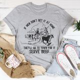 Men Go To Town For It Serve Beef Tee Athletic Heather / S Peachy Sunday T-Shirt