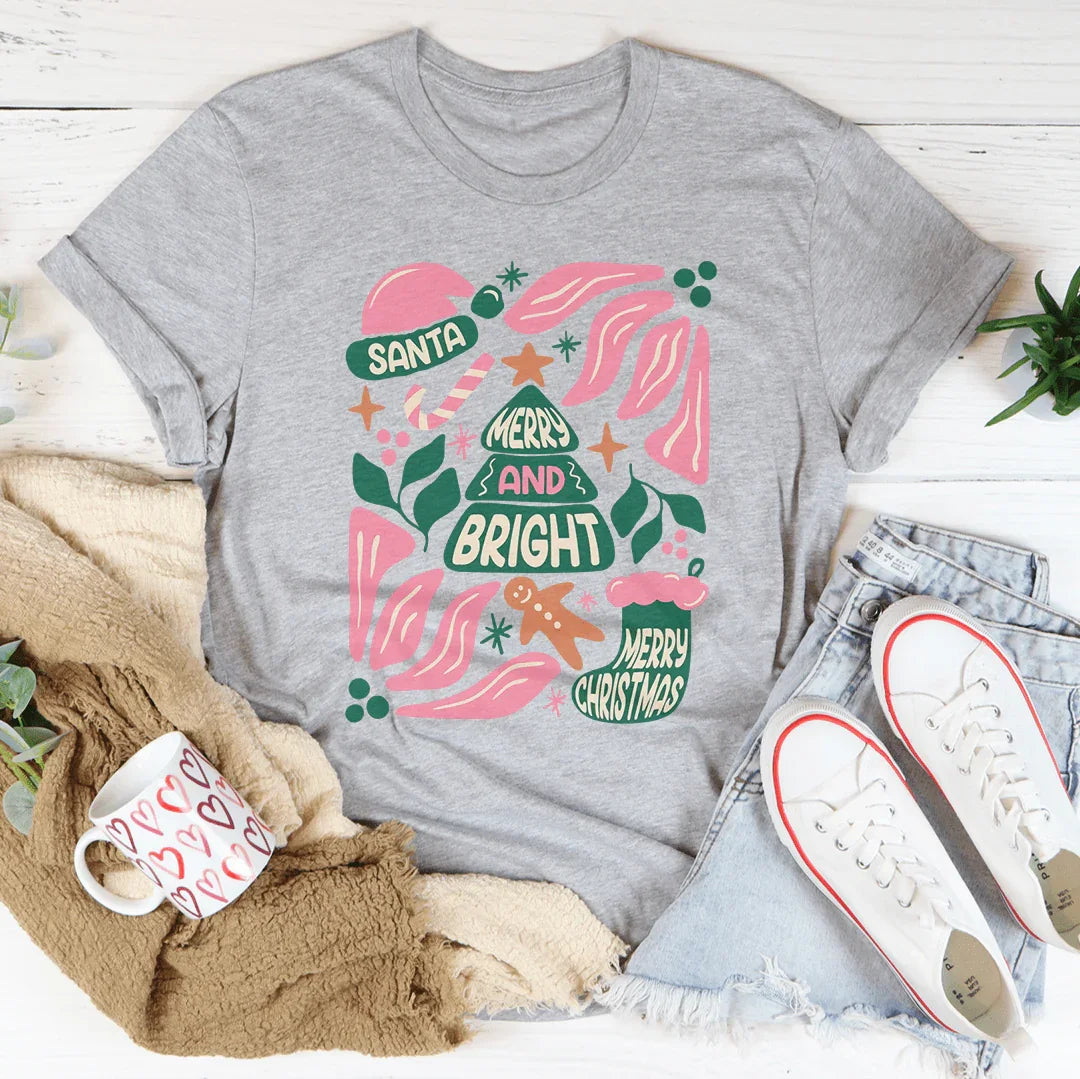 Merry and Bright Tee Athletic Heather / S Peachy Sunday T-Shirt