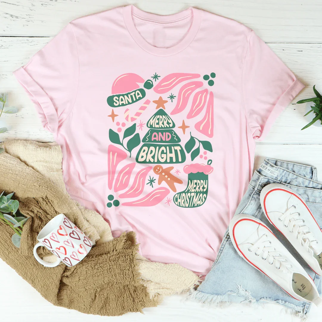 Merry and Bright Tee Pink / S Peachy Sunday T-Shirt