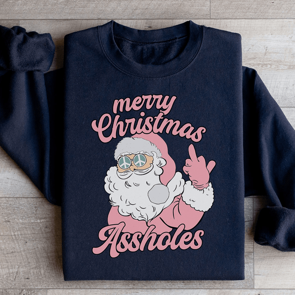 Merry Christmas A sholes Sweatshirt Black / S Peachy Sunday T-Shirt
