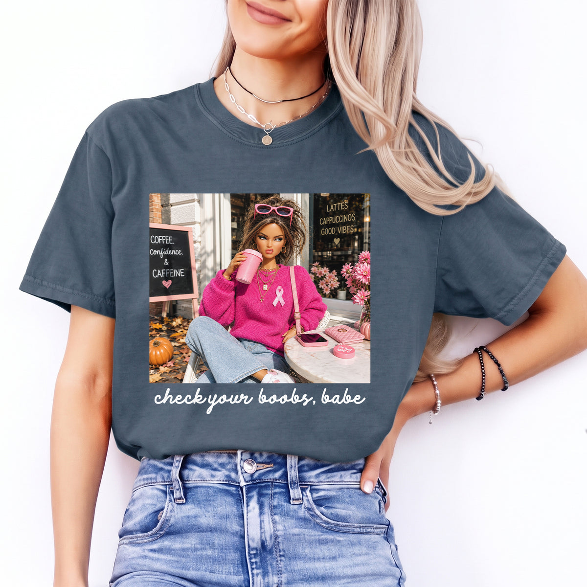 Camiseta «Check Your Boobs Babe» de concienciación sobre el cáncer de mama