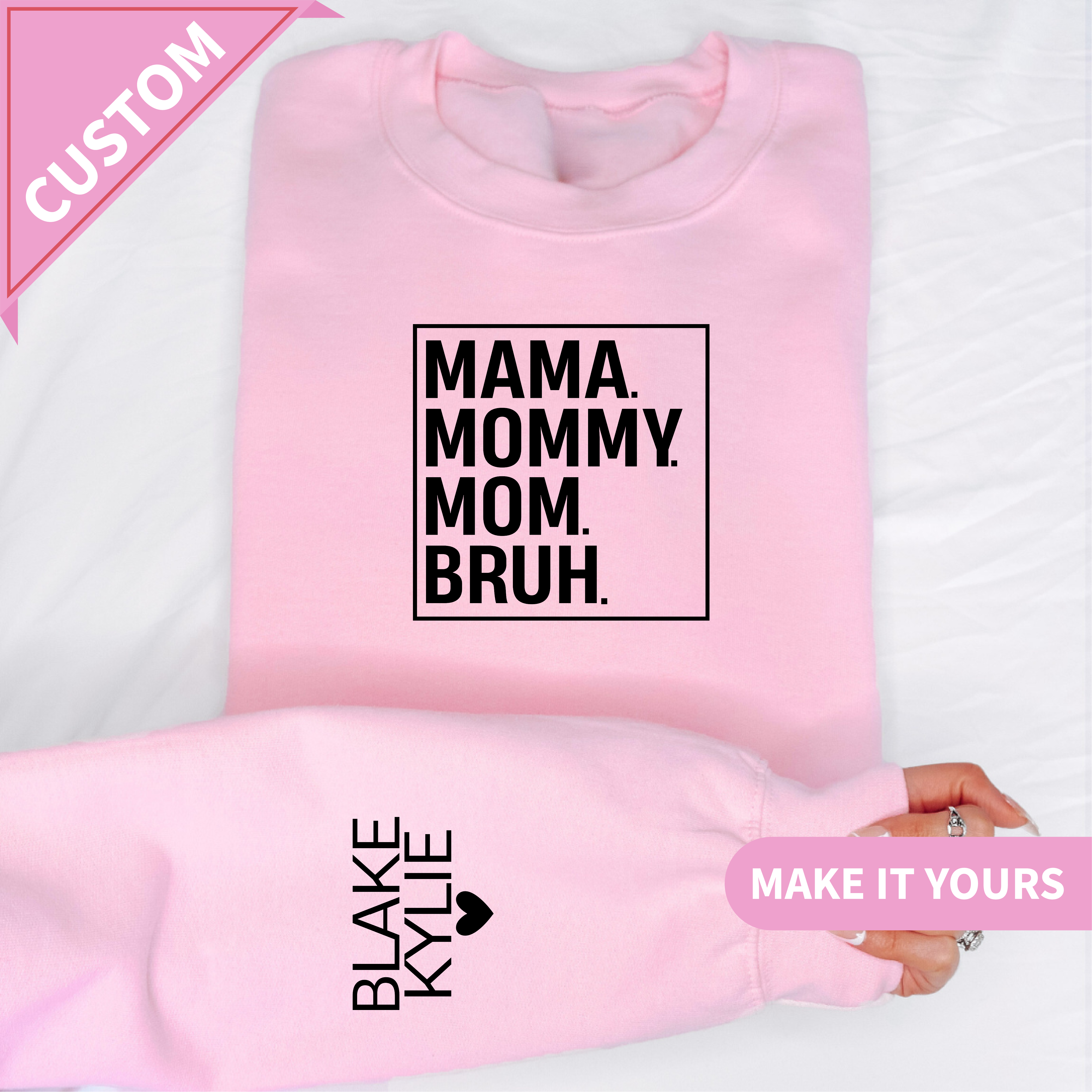 Custom Mama Mommy Minimal Style Sweatshirt
