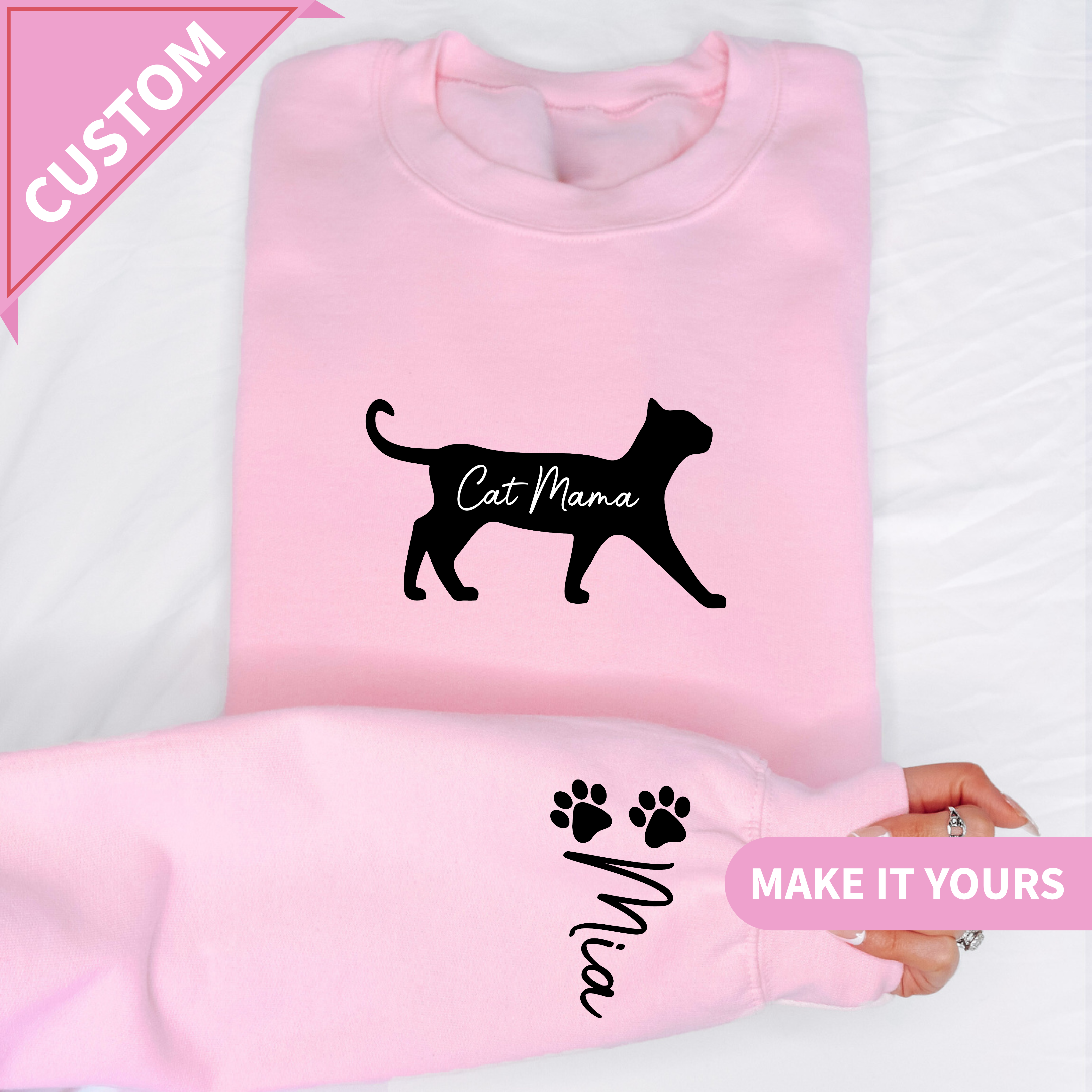 Custom Cat Mama Gift for Moms & Pet Lovers Sweatshirt