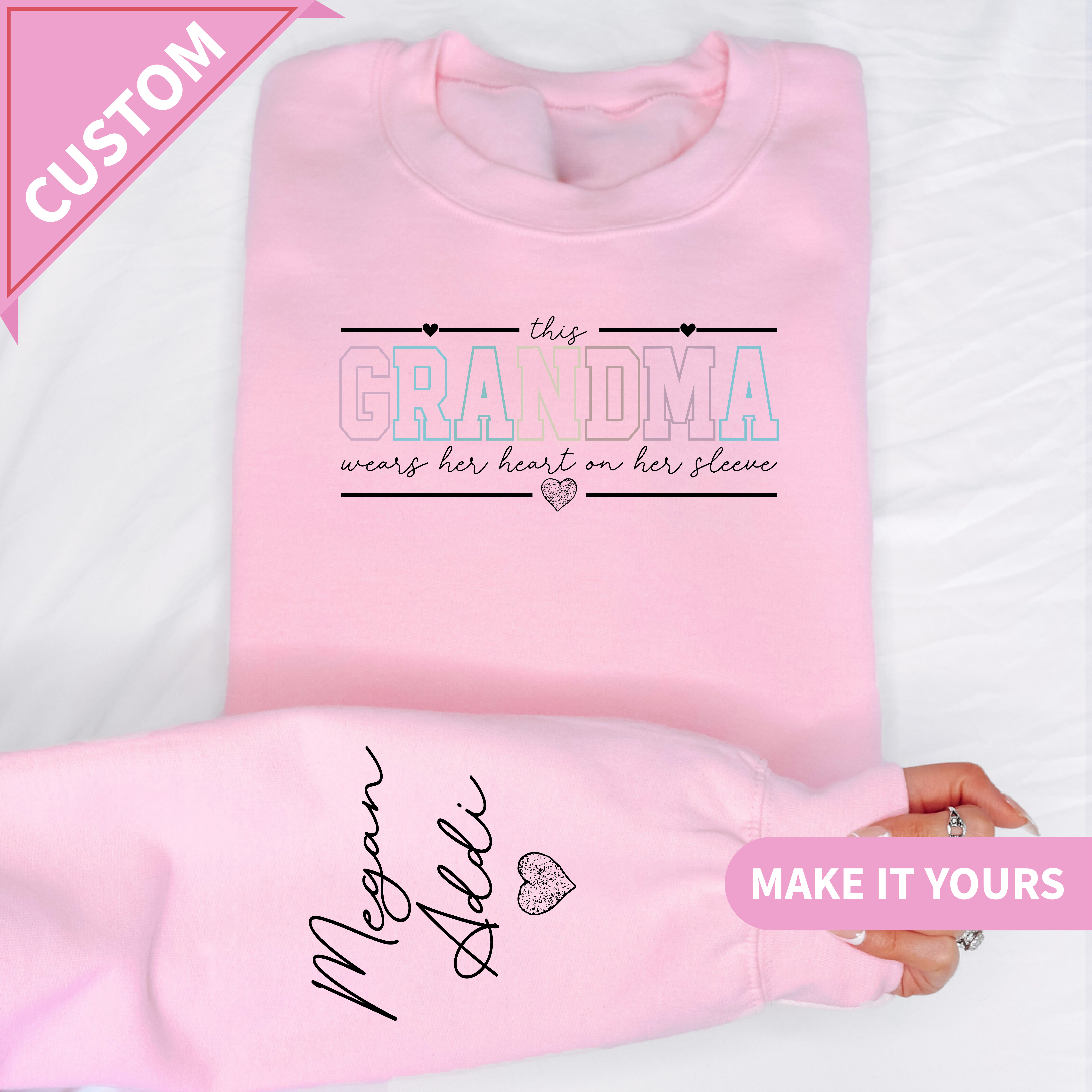 Custom Grandma Sweatshirt with Grandkids Names