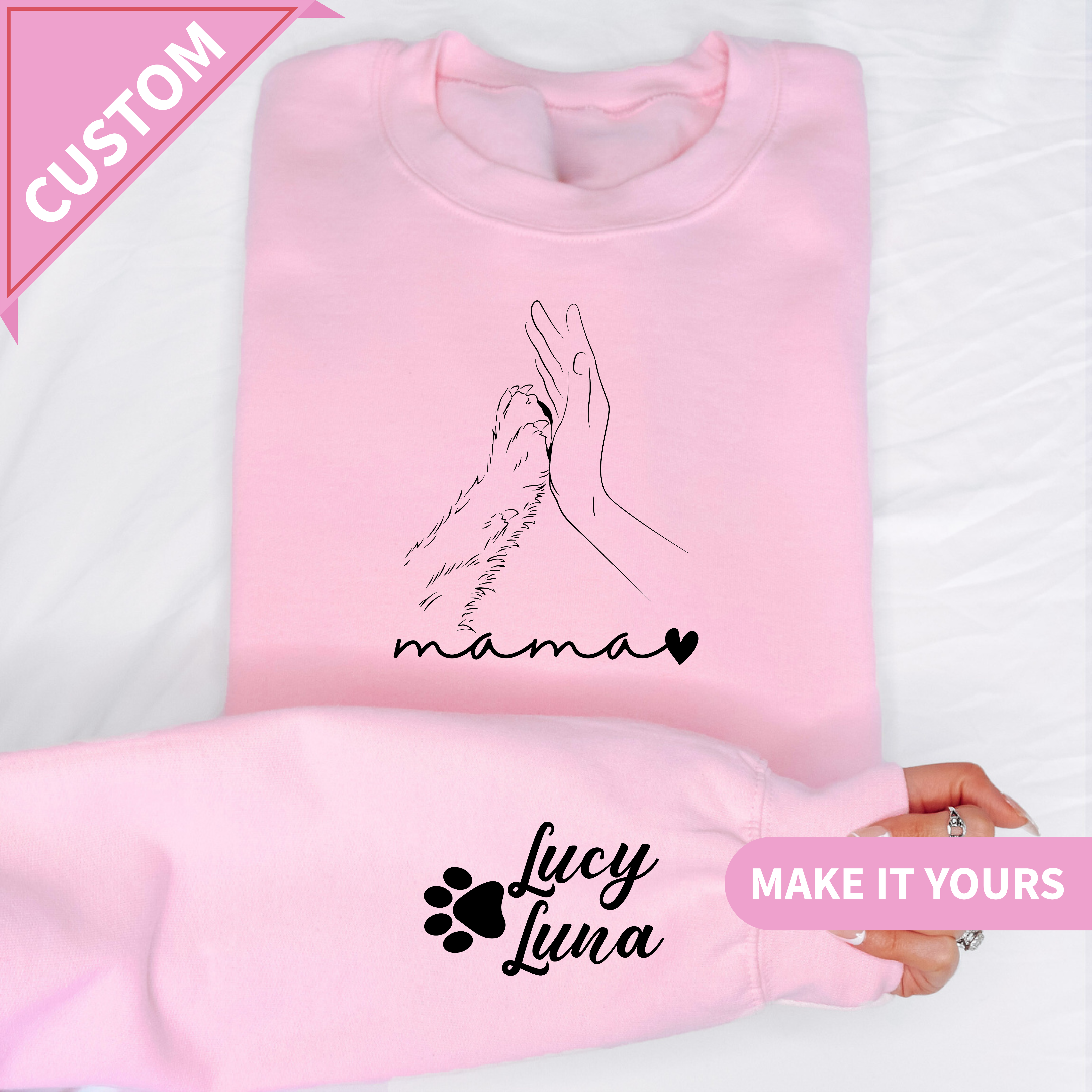 Custom Cat Mama Pet Parent Dog Sweatshirt