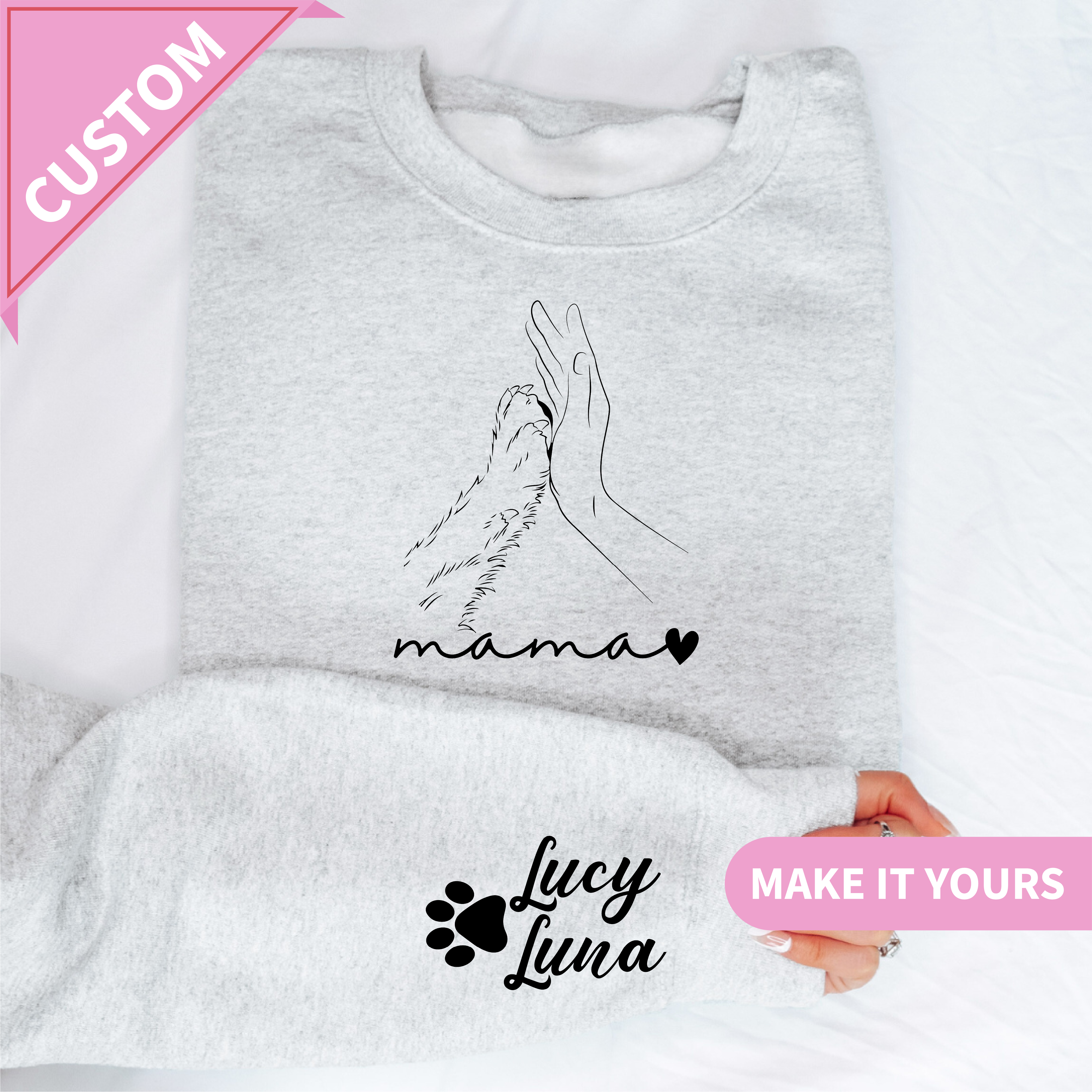 Custom Cat Mama Pet Parent Dog Sweatshirt