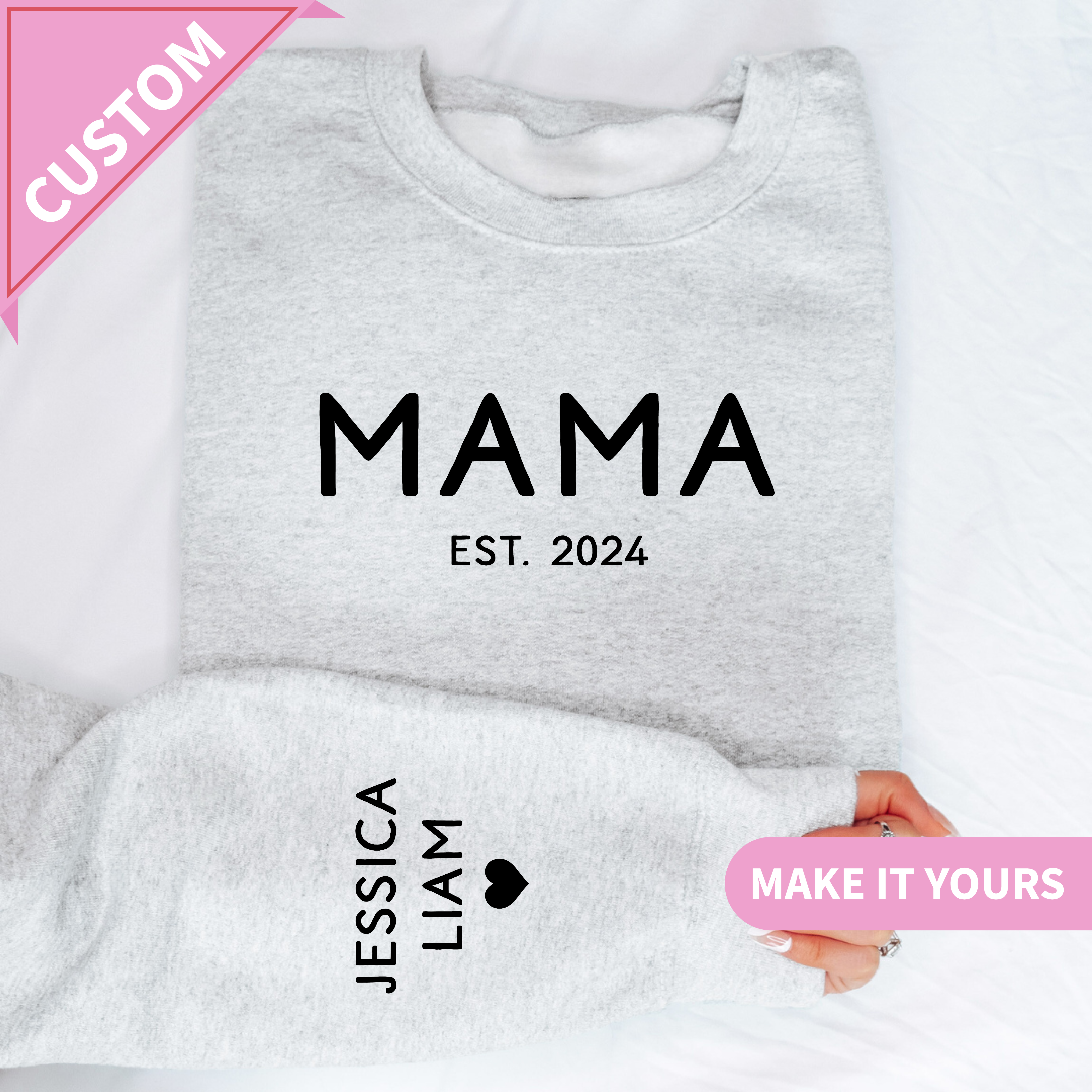 Custom Mama With Kids Names Sweatshirt