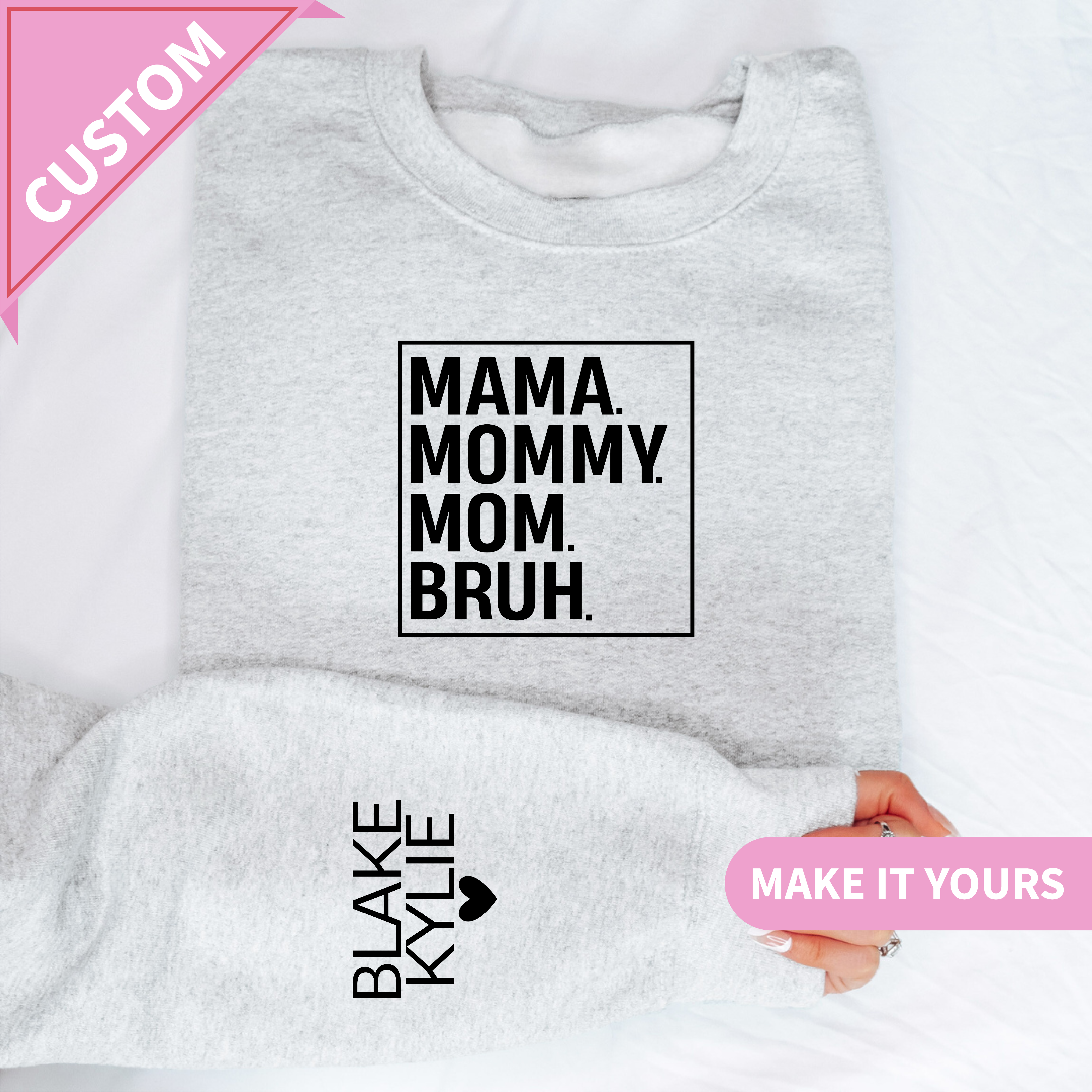 Custom Mama Mommy Minimal Style Sweatshirt