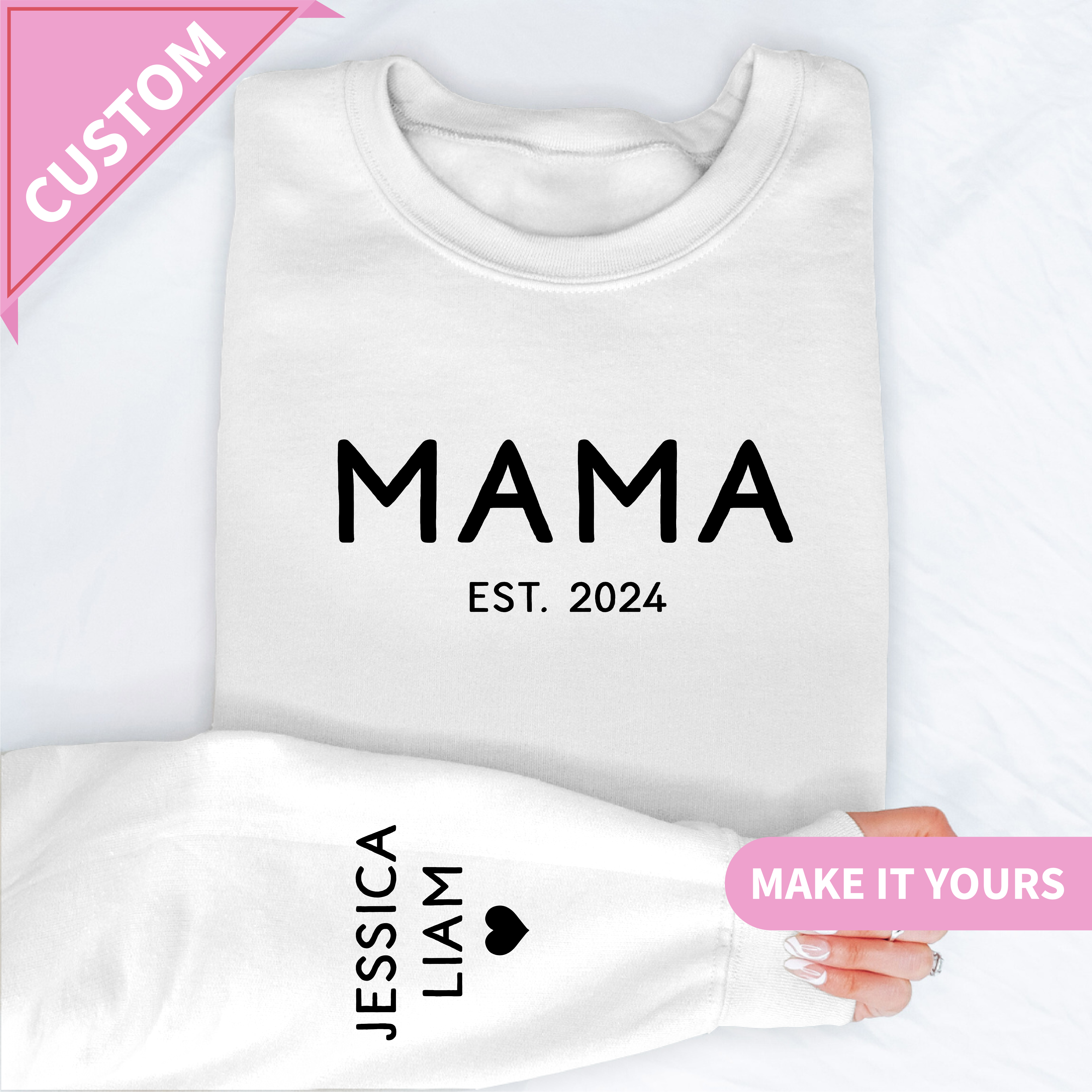 Custom Mama With Kids Names Sweatshirt