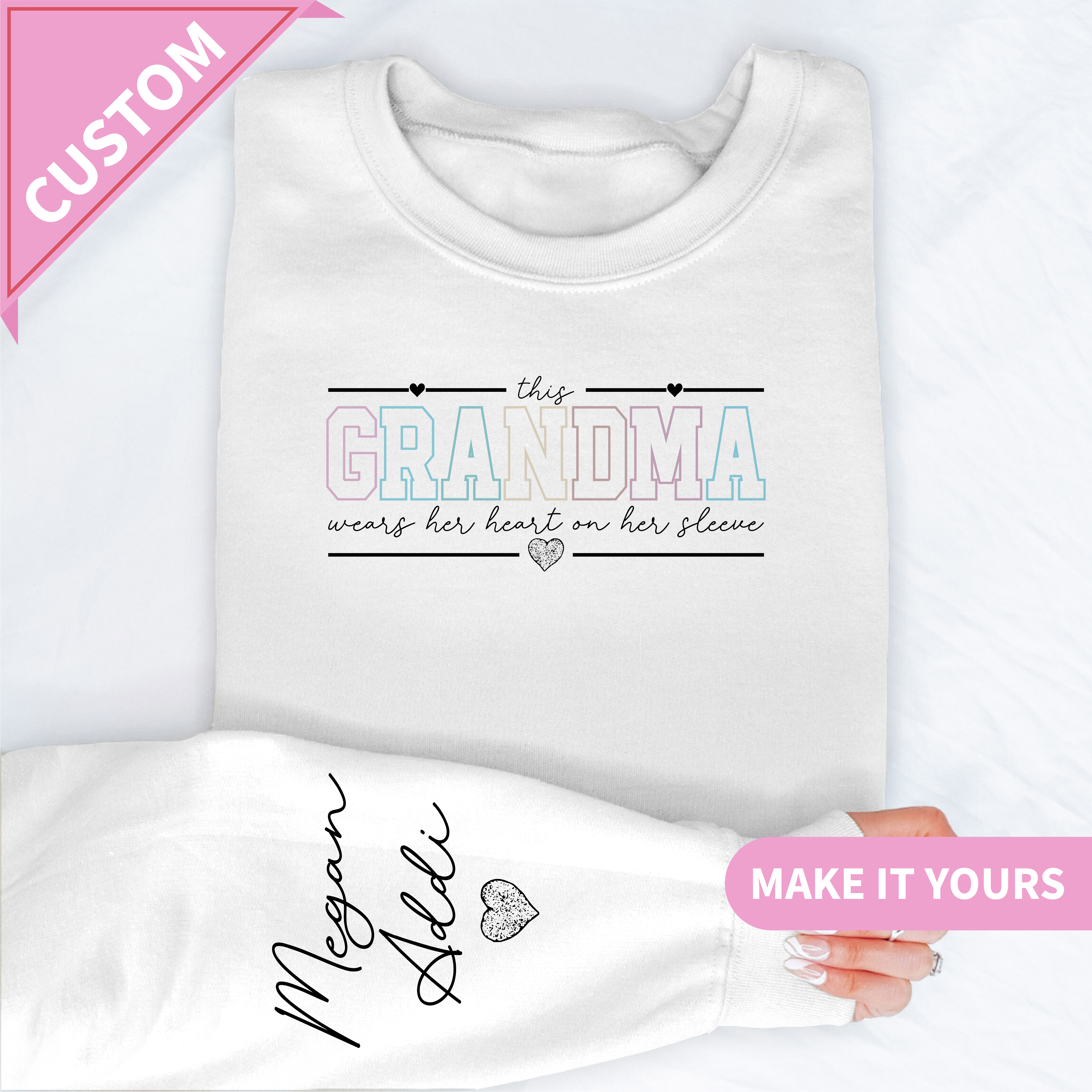 Custom Grandma Sweatshirt with Grandkids Names