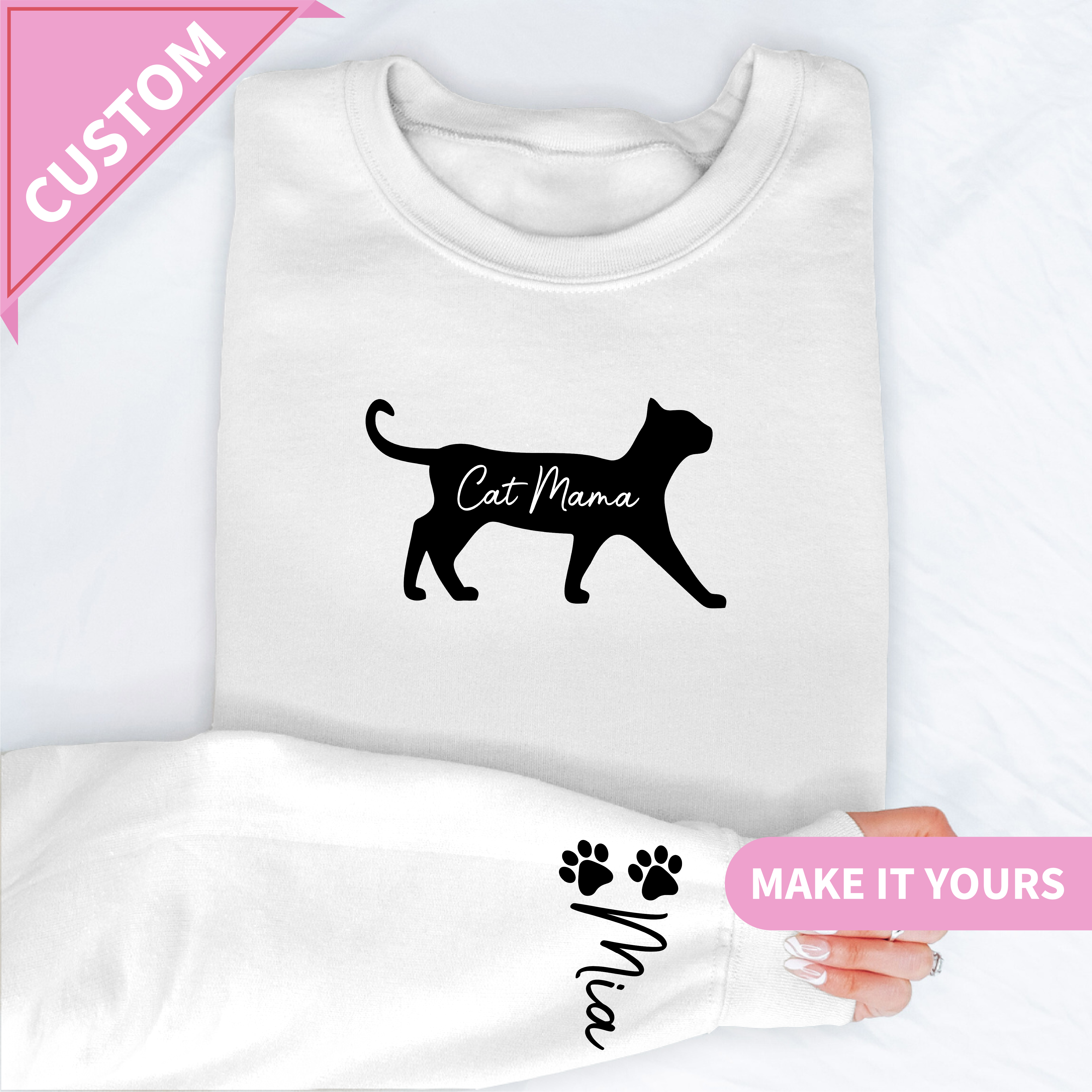 Custom Cat Mama Gift for Moms & Pet Lovers Sweatshirt