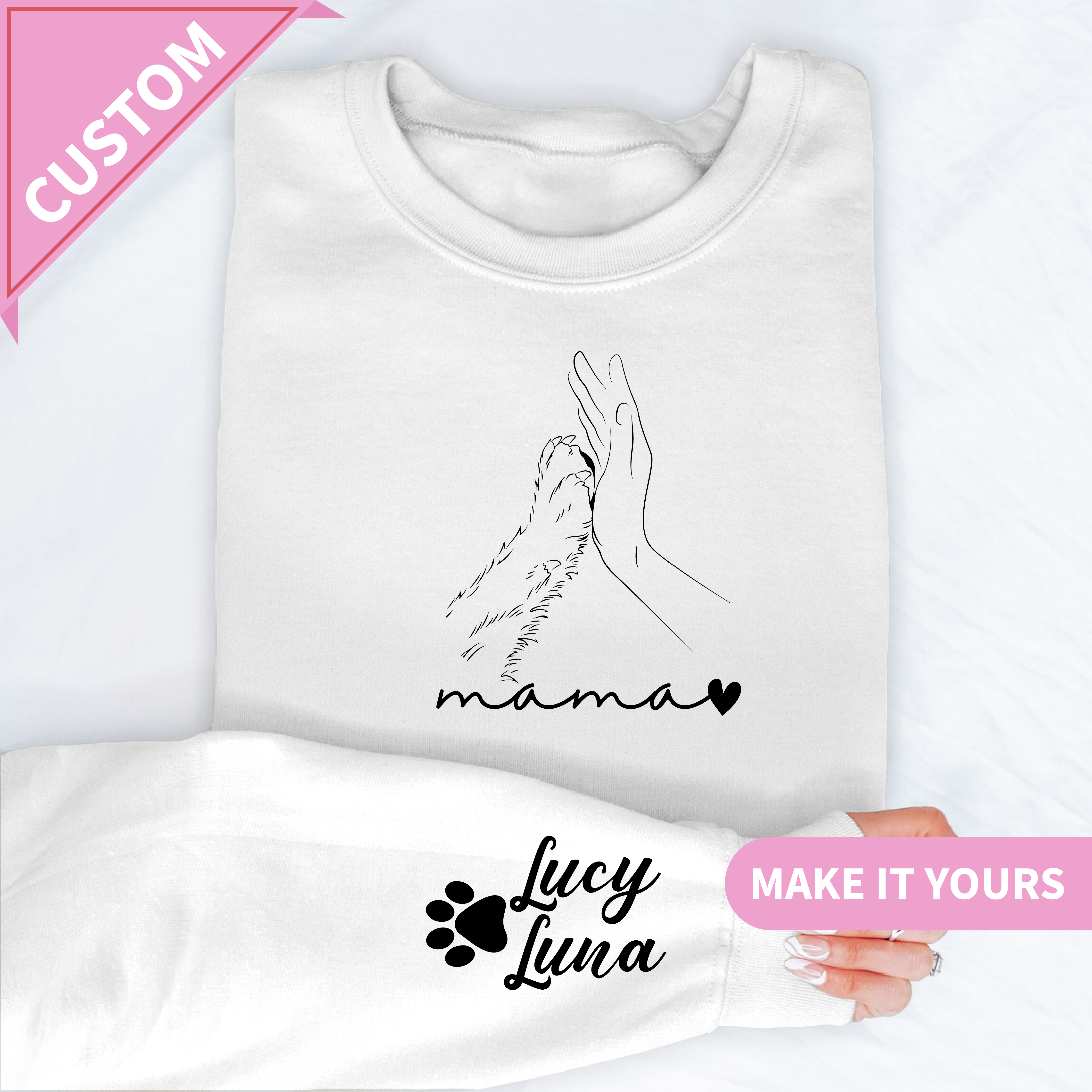Custom Cat Mama Pet Parent Dog Sweatshirt