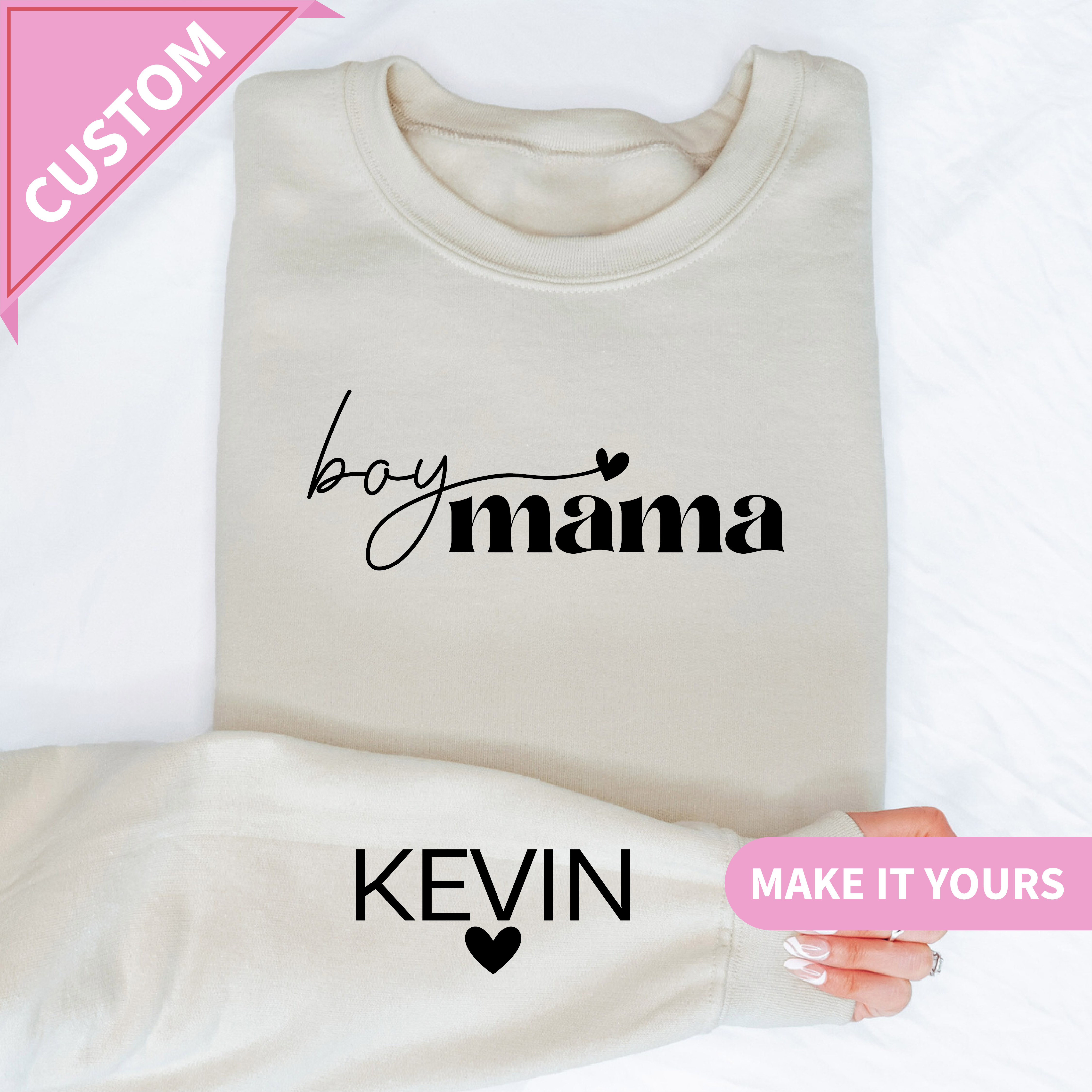 Boy Mama Custom Name Sweatshirt