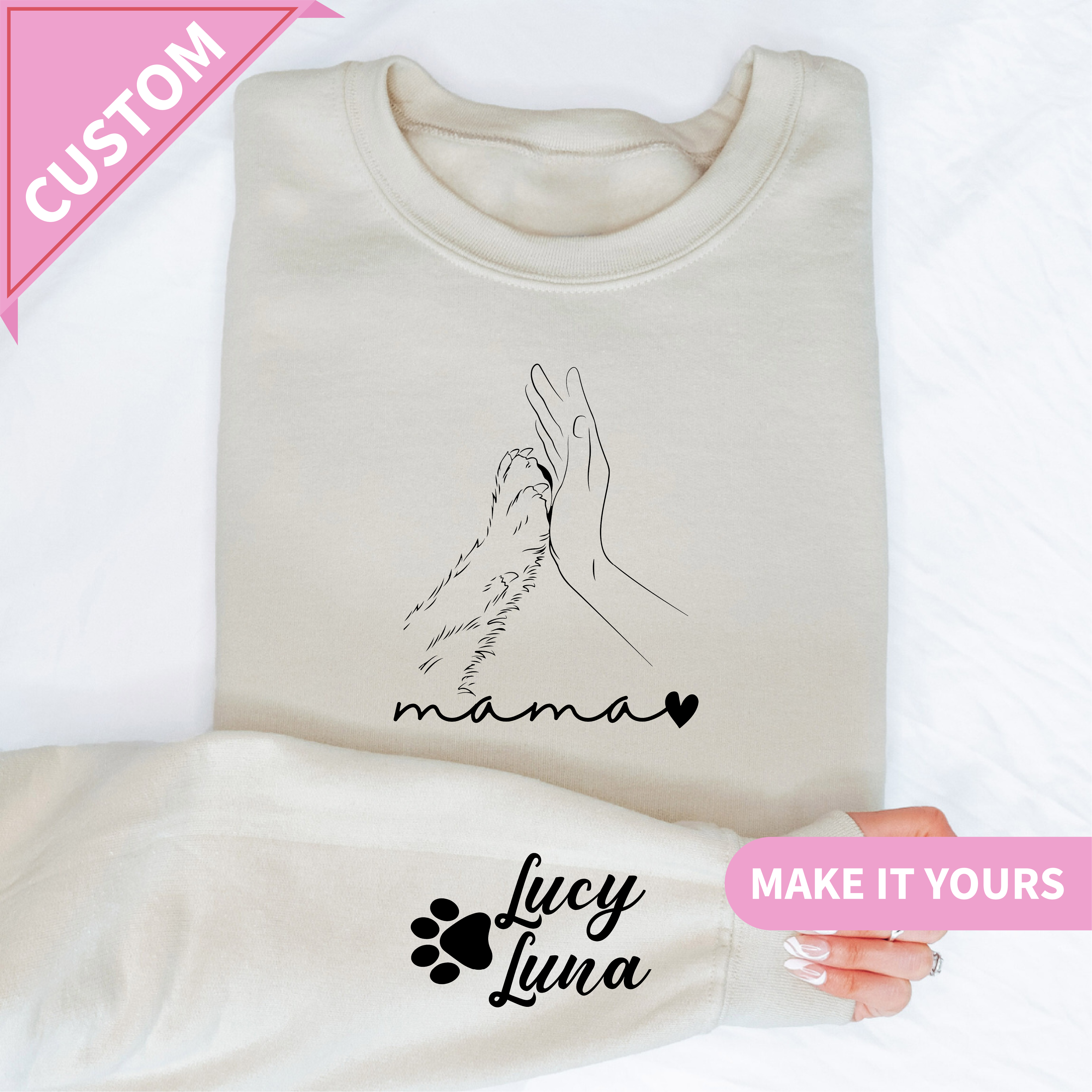 Custom Cat Mama Pet Parent Dog Sweatshirt