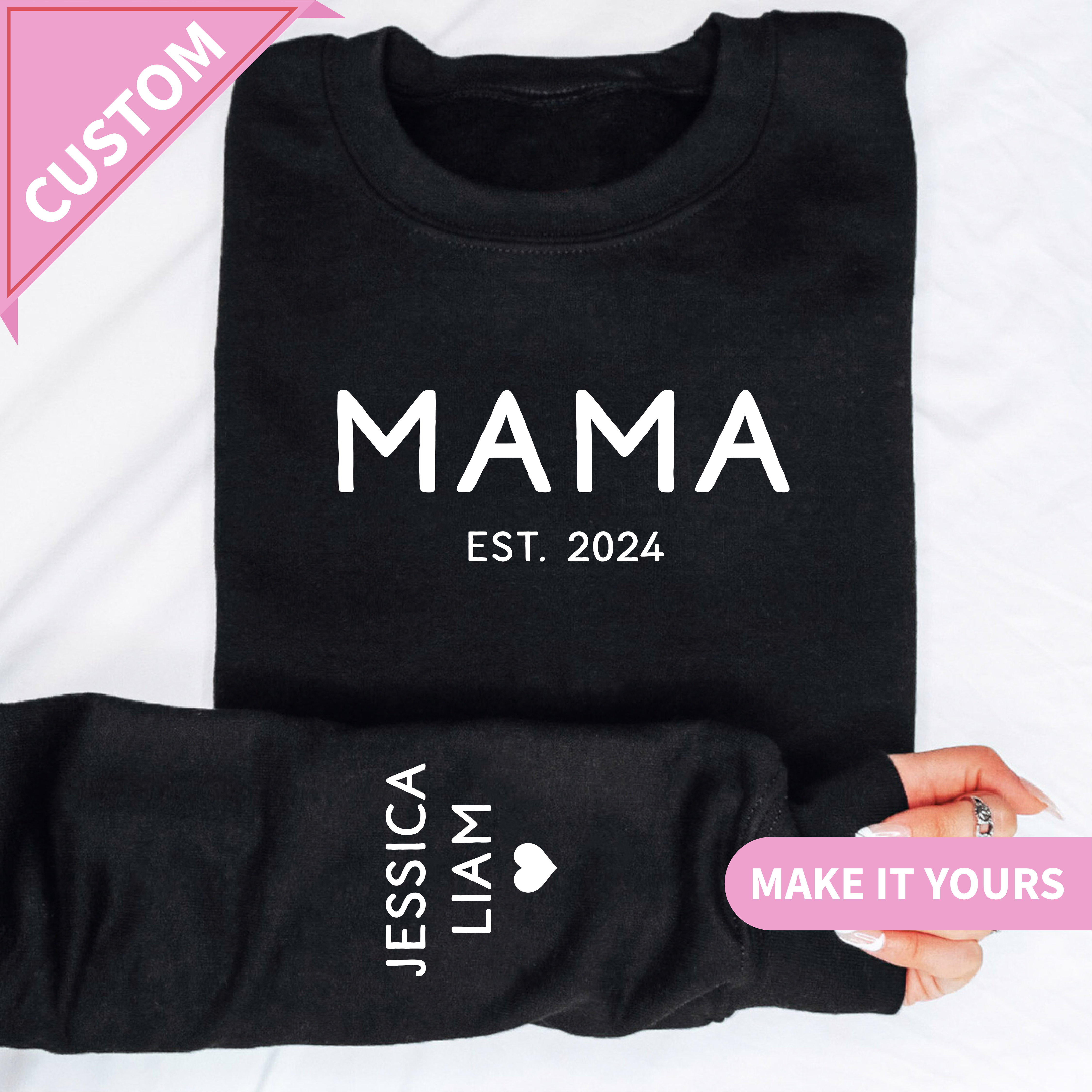 Custom Mama With Kids Names Sweatshirt