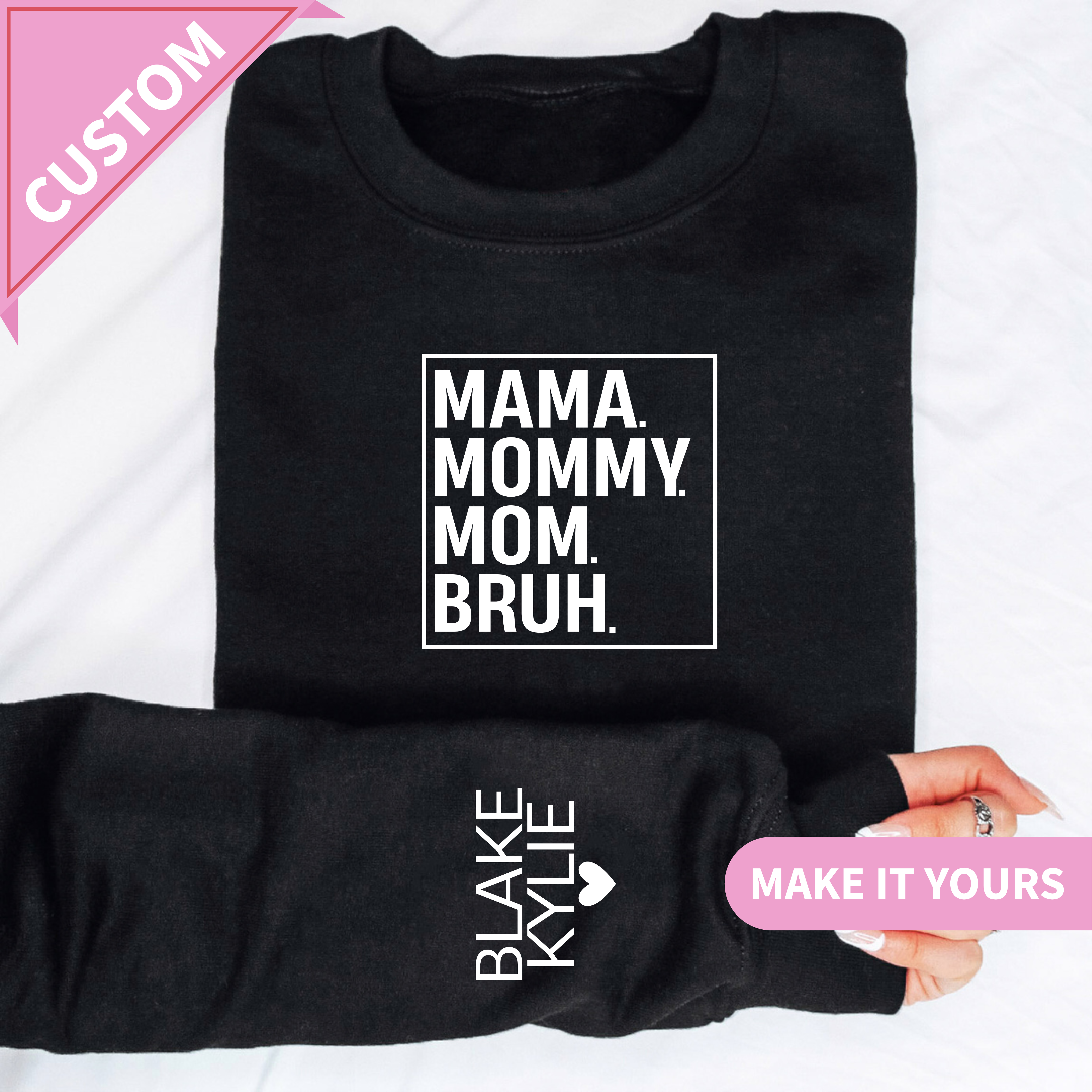 Custom Mama Mommy Minimal Style Sweatshirt